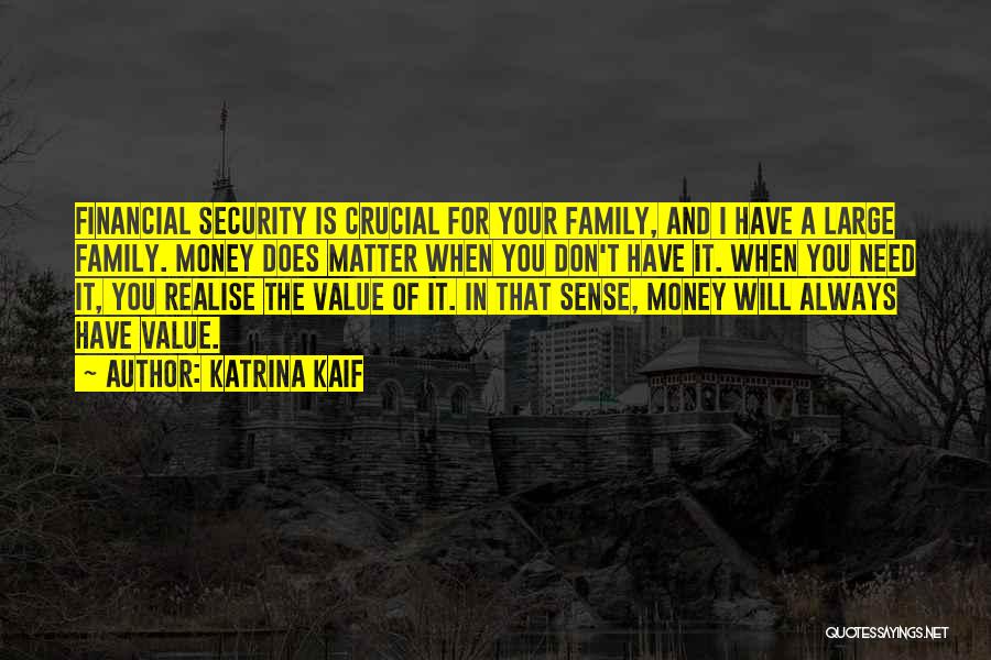 Katrina Kaif Quotes: Financial Security Is Crucial For Your Family, And I Have A Large Family. Money Does Matter When You Don't Have