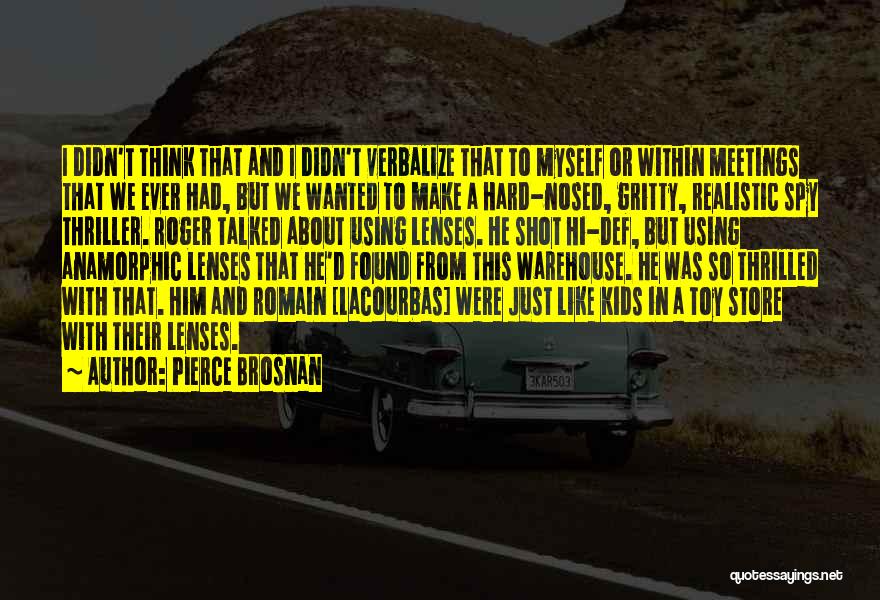 Pierce Brosnan Quotes: I Didn't Think That And I Didn't Verbalize That To Myself Or Within Meetings That We Ever Had, But We