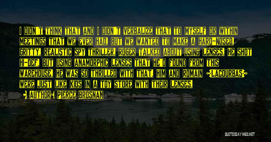 Pierce Brosnan Quotes: I Didn't Think That And I Didn't Verbalize That To Myself Or Within Meetings That We Ever Had, But We