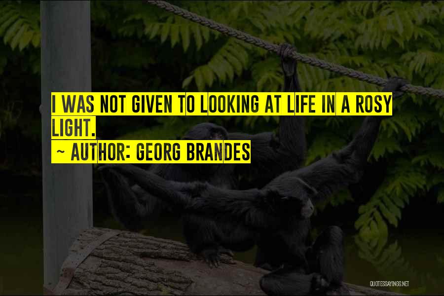 Georg Brandes Quotes: I Was Not Given To Looking At Life In A Rosy Light.