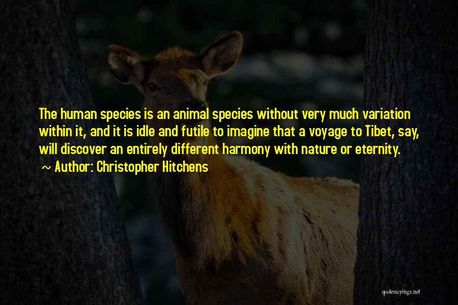 Christopher Hitchens Quotes: The Human Species Is An Animal Species Without Very Much Variation Within It, And It Is Idle And Futile To