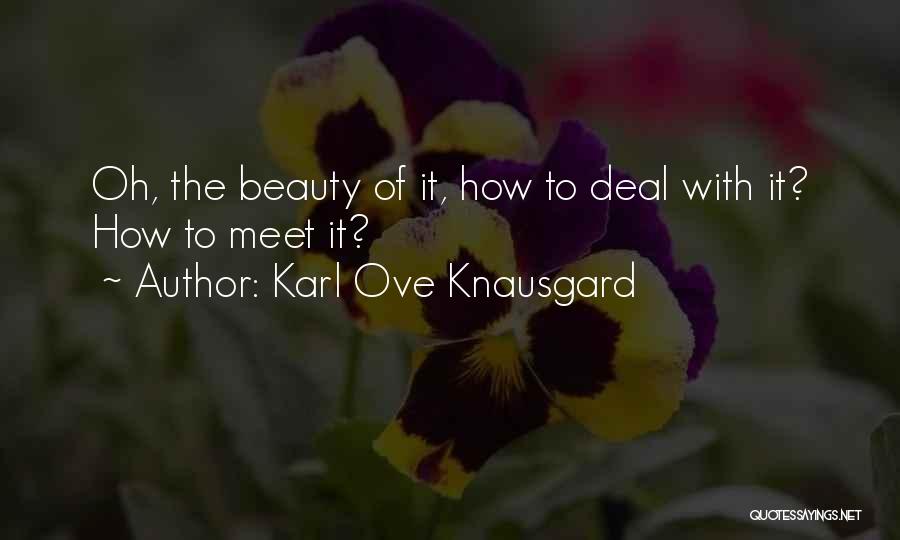 Karl Ove Knausgard Quotes: Oh, The Beauty Of It, How To Deal With It? How To Meet It?