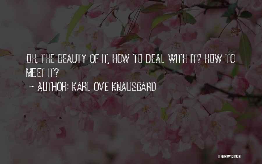 Karl Ove Knausgard Quotes: Oh, The Beauty Of It, How To Deal With It? How To Meet It?