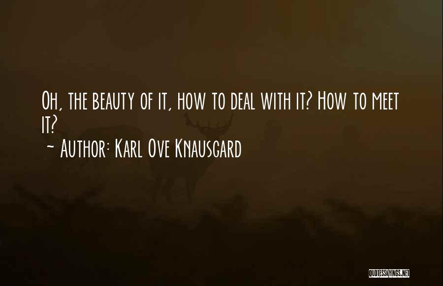 Karl Ove Knausgard Quotes: Oh, The Beauty Of It, How To Deal With It? How To Meet It?