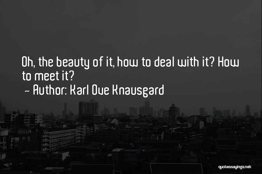 Karl Ove Knausgard Quotes: Oh, The Beauty Of It, How To Deal With It? How To Meet It?