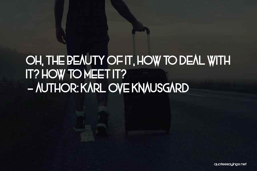 Karl Ove Knausgard Quotes: Oh, The Beauty Of It, How To Deal With It? How To Meet It?
