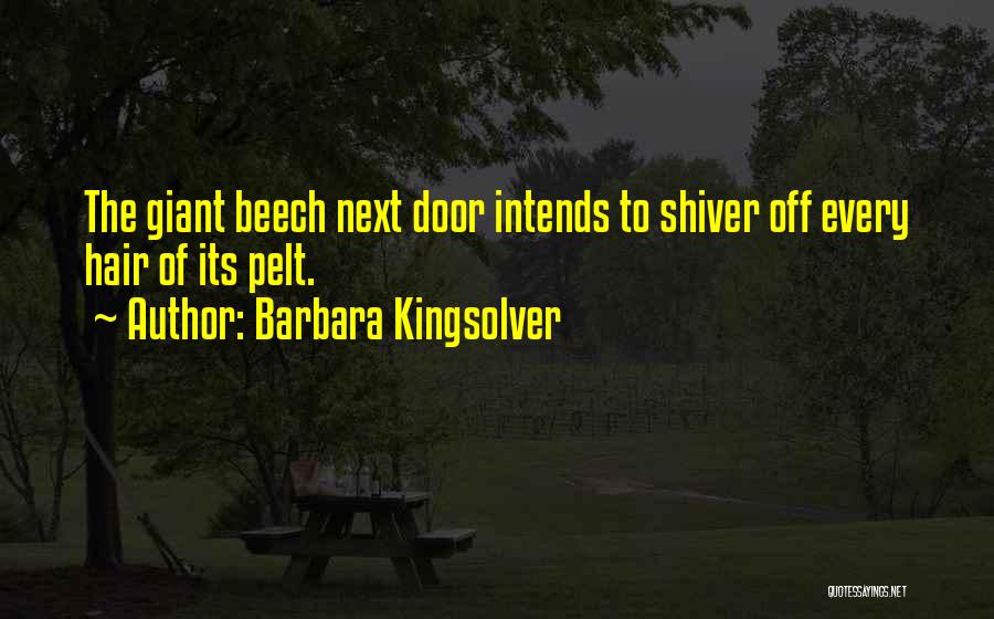 Barbara Kingsolver Quotes: The Giant Beech Next Door Intends To Shiver Off Every Hair Of Its Pelt.