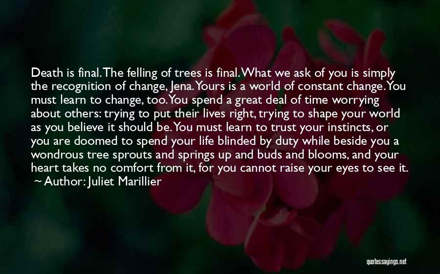 Juliet Marillier Quotes: Death Is Final. The Felling Of Trees Is Final. What We Ask Of You Is Simply The Recognition Of Change,