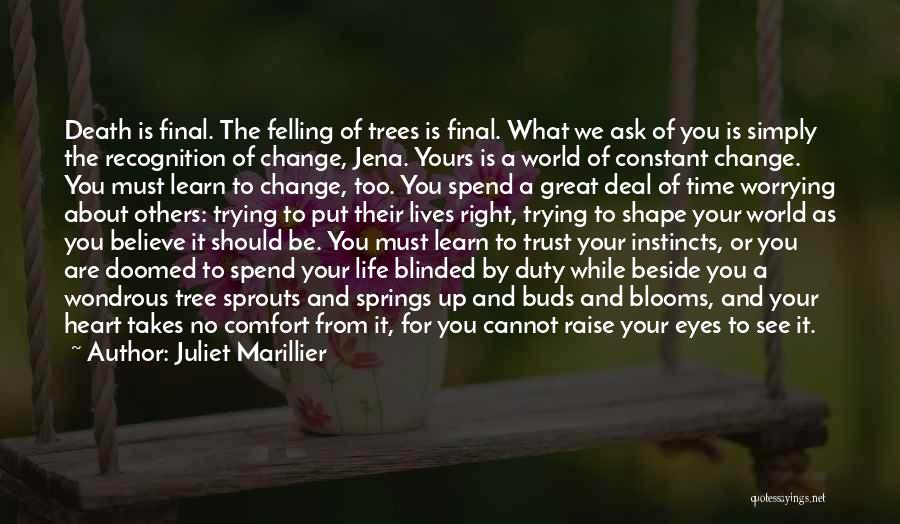 Juliet Marillier Quotes: Death Is Final. The Felling Of Trees Is Final. What We Ask Of You Is Simply The Recognition Of Change,