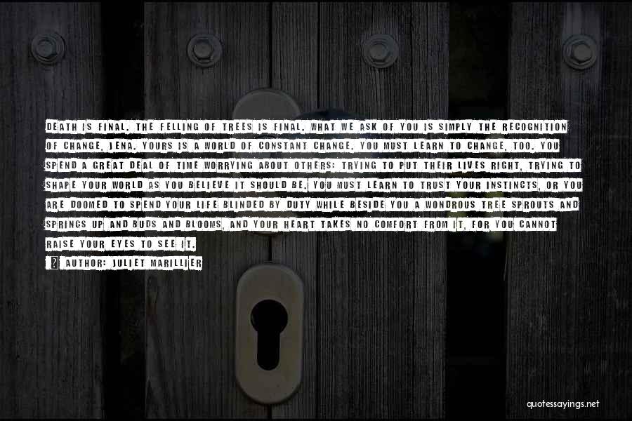 Juliet Marillier Quotes: Death Is Final. The Felling Of Trees Is Final. What We Ask Of You Is Simply The Recognition Of Change,