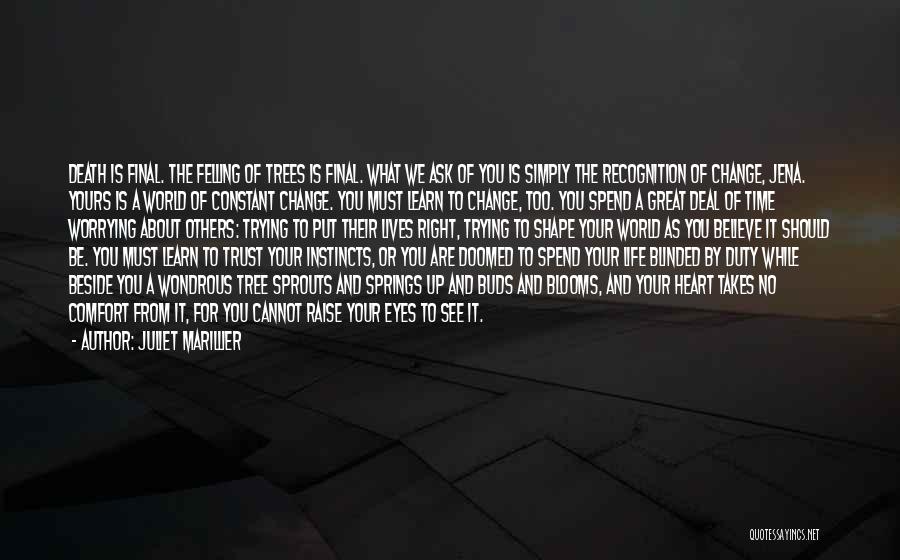 Juliet Marillier Quotes: Death Is Final. The Felling Of Trees Is Final. What We Ask Of You Is Simply The Recognition Of Change,