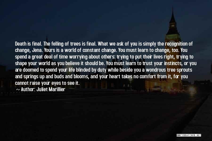 Juliet Marillier Quotes: Death Is Final. The Felling Of Trees Is Final. What We Ask Of You Is Simply The Recognition Of Change,