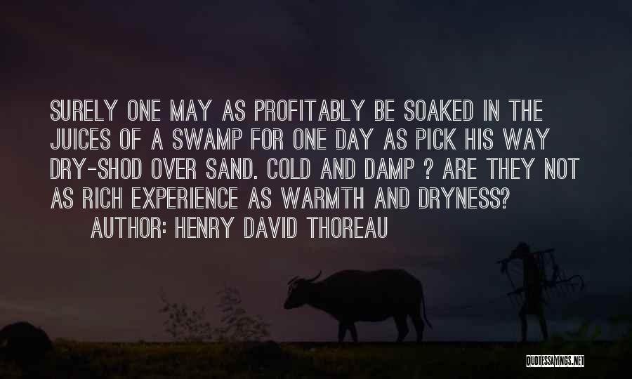 Henry David Thoreau Quotes: Surely One May As Profitably Be Soaked In The Juices Of A Swamp For One Day As Pick His Way