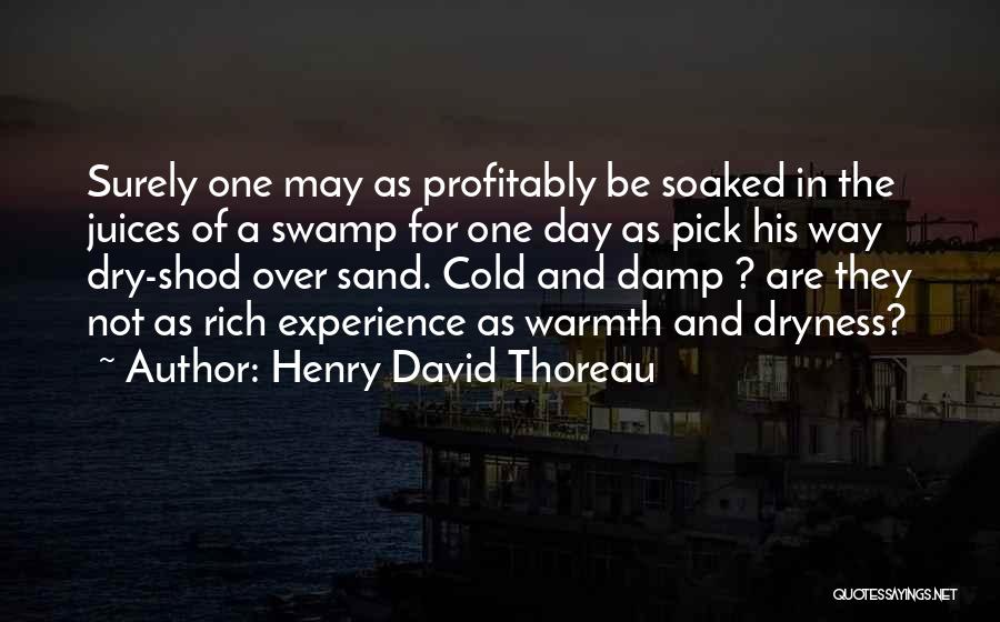 Henry David Thoreau Quotes: Surely One May As Profitably Be Soaked In The Juices Of A Swamp For One Day As Pick His Way