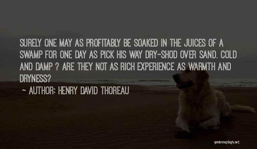 Henry David Thoreau Quotes: Surely One May As Profitably Be Soaked In The Juices Of A Swamp For One Day As Pick His Way