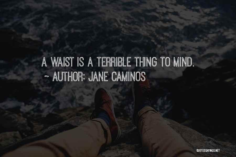 Jane Caminos Quotes: A Waist Is A Terrible Thing To Mind.