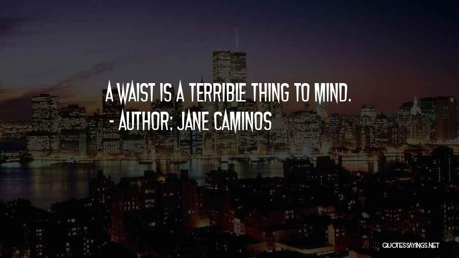 Jane Caminos Quotes: A Waist Is A Terrible Thing To Mind.