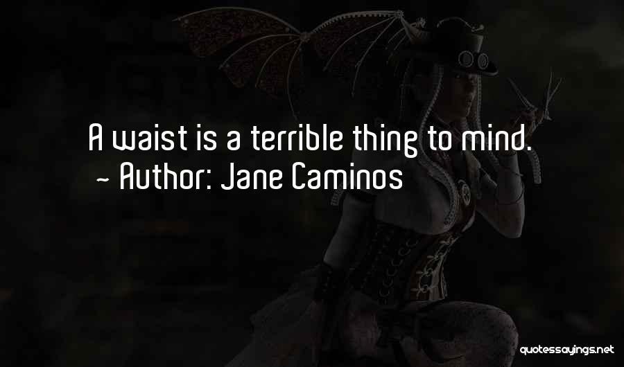 Jane Caminos Quotes: A Waist Is A Terrible Thing To Mind.