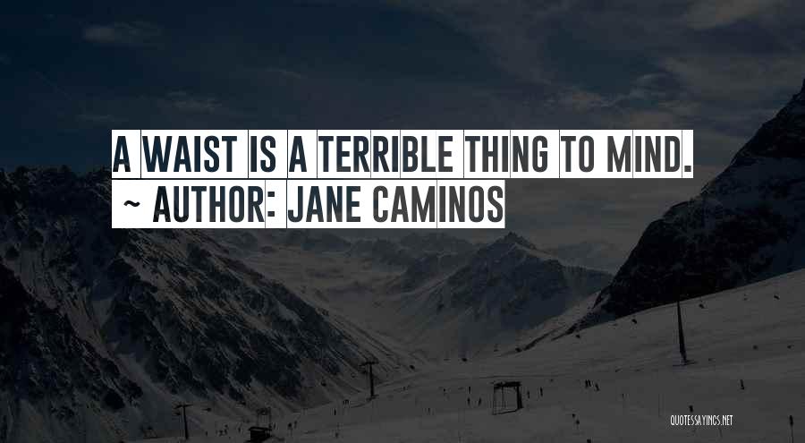 Jane Caminos Quotes: A Waist Is A Terrible Thing To Mind.