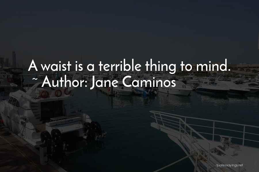 Jane Caminos Quotes: A Waist Is A Terrible Thing To Mind.