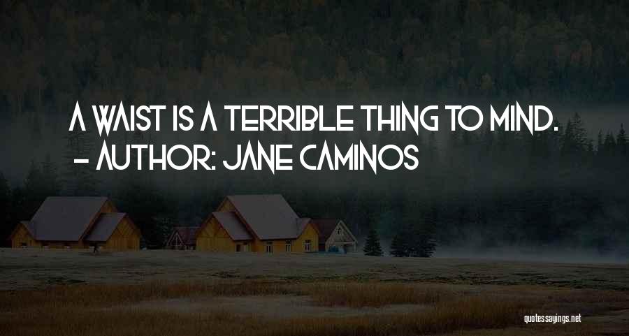 Jane Caminos Quotes: A Waist Is A Terrible Thing To Mind.