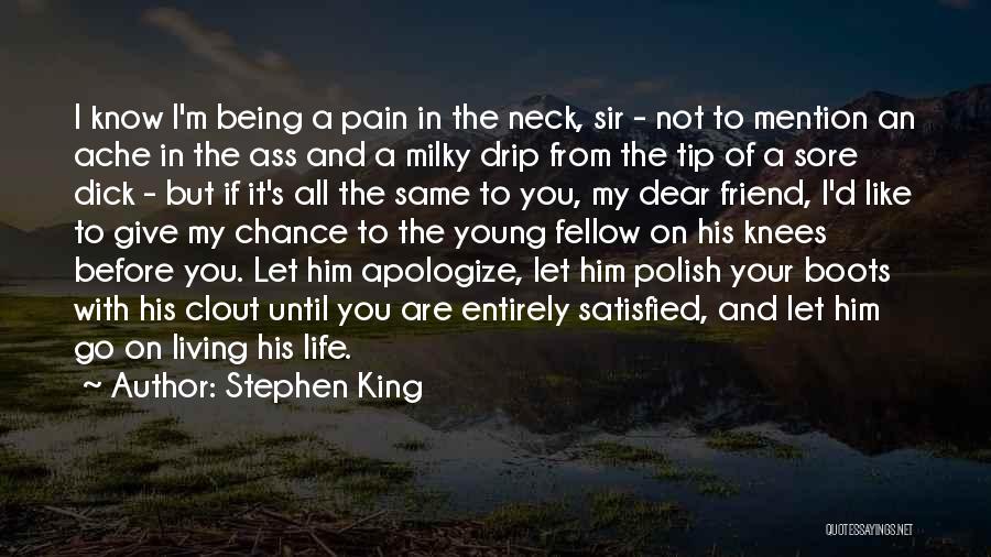 Stephen King Quotes: I Know I'm Being A Pain In The Neck, Sir - Not To Mention An Ache In The Ass And