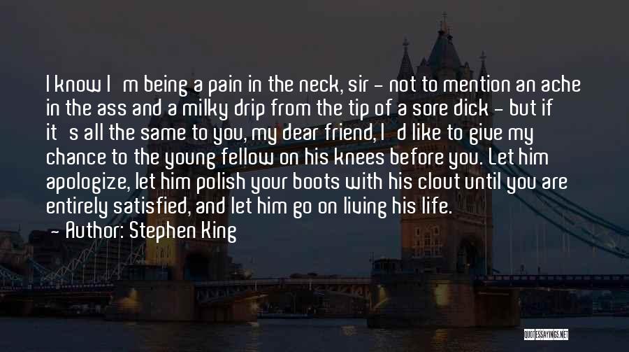 Stephen King Quotes: I Know I'm Being A Pain In The Neck, Sir - Not To Mention An Ache In The Ass And
