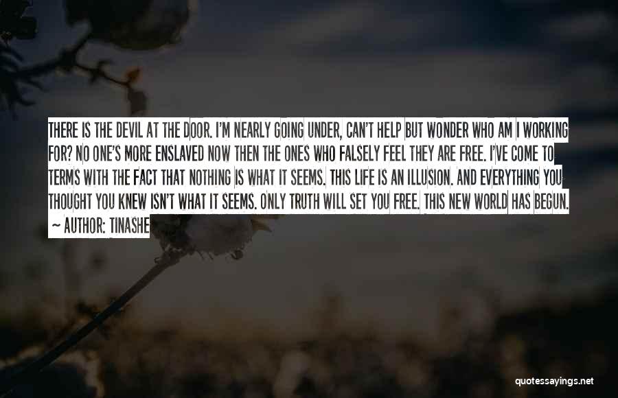 Tinashe Quotes: There Is The Devil At The Door. I'm Nearly Going Under, Can't Help But Wonder Who Am I Working For?