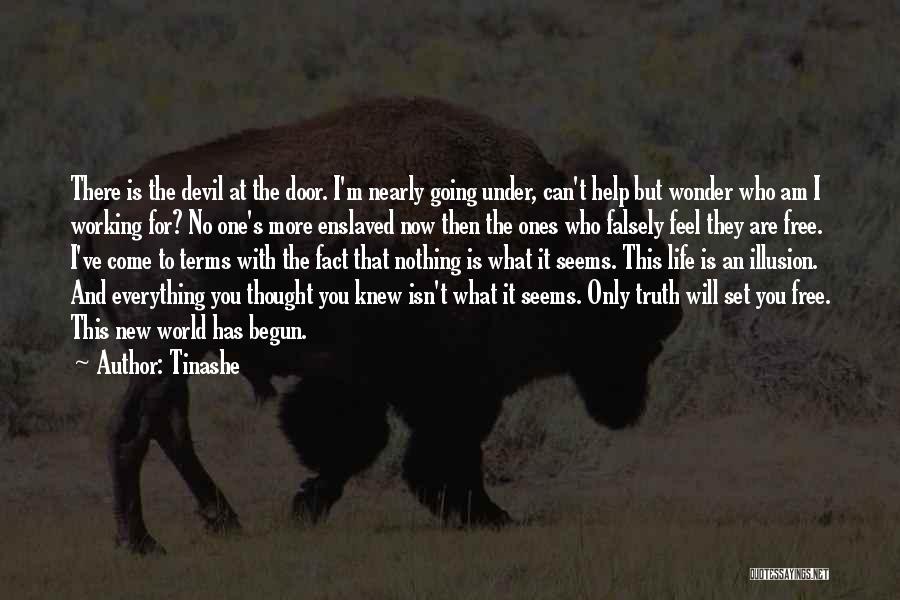 Tinashe Quotes: There Is The Devil At The Door. I'm Nearly Going Under, Can't Help But Wonder Who Am I Working For?