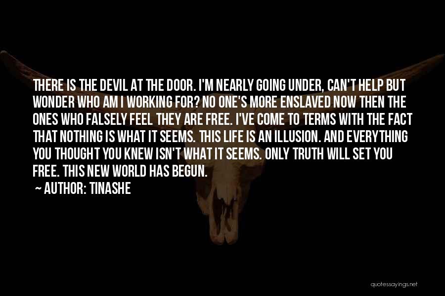 Tinashe Quotes: There Is The Devil At The Door. I'm Nearly Going Under, Can't Help But Wonder Who Am I Working For?