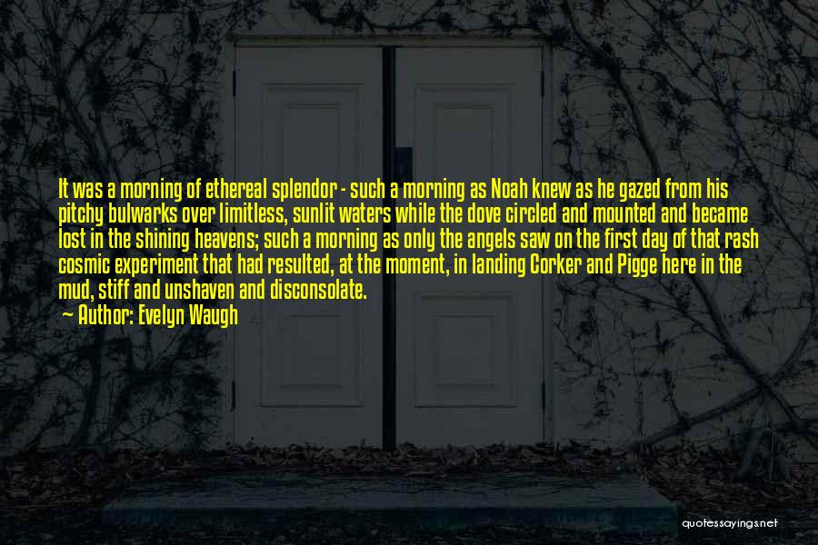 Evelyn Waugh Quotes: It Was A Morning Of Ethereal Splendor - Such A Morning As Noah Knew As He Gazed From His Pitchy