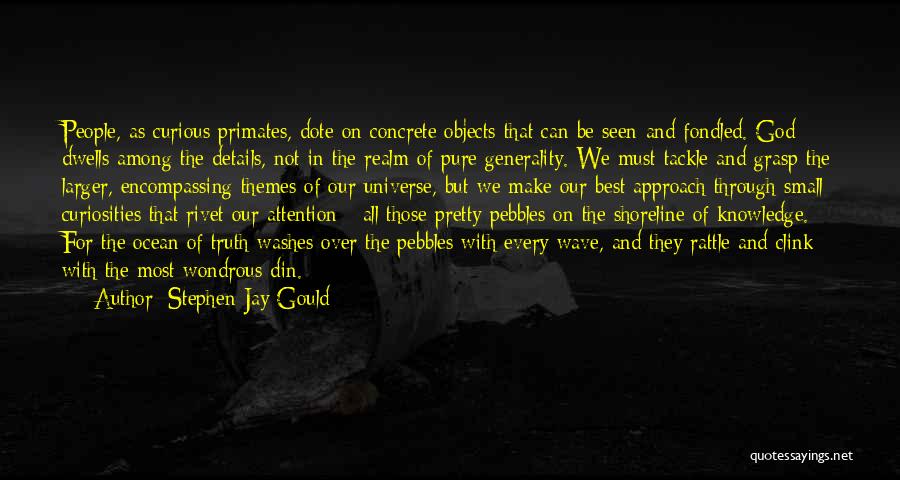 Stephen Jay Gould Quotes: People, As Curious Primates, Dote On Concrete Objects That Can Be Seen And Fondled. God Dwells Among The Details, Not