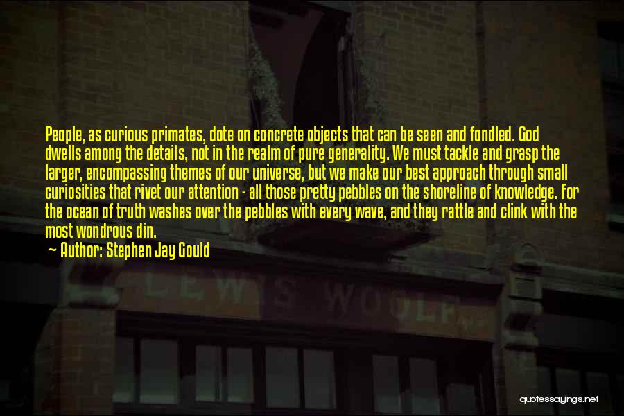 Stephen Jay Gould Quotes: People, As Curious Primates, Dote On Concrete Objects That Can Be Seen And Fondled. God Dwells Among The Details, Not