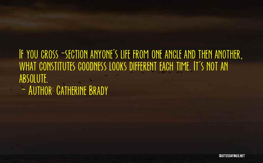 Catherine Brady Quotes: If You Cross-section Anyone's Life From One Angle And Then Another, What Constitutes Goodness Looks Different Each Time. It's Not