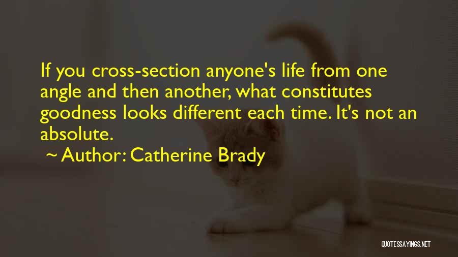 Catherine Brady Quotes: If You Cross-section Anyone's Life From One Angle And Then Another, What Constitutes Goodness Looks Different Each Time. It's Not