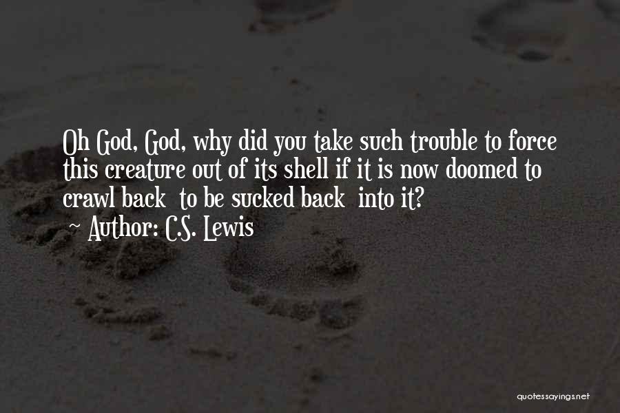 C.S. Lewis Quotes: Oh God, God, Why Did You Take Such Trouble To Force This Creature Out Of Its Shell If It Is