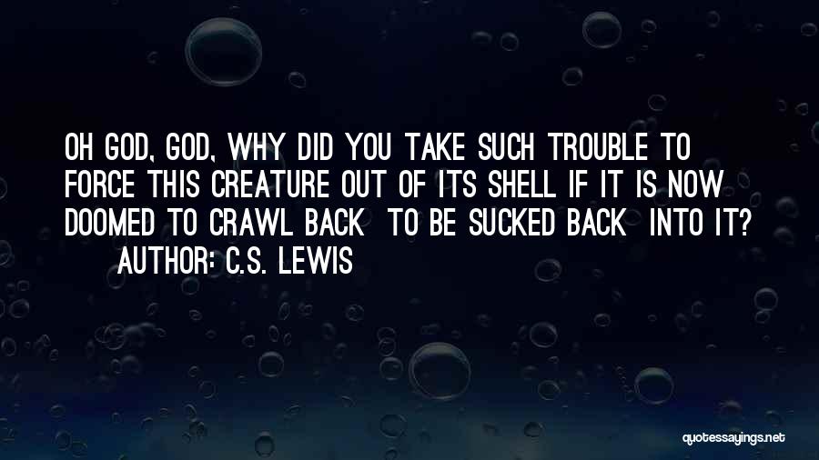 C.S. Lewis Quotes: Oh God, God, Why Did You Take Such Trouble To Force This Creature Out Of Its Shell If It Is