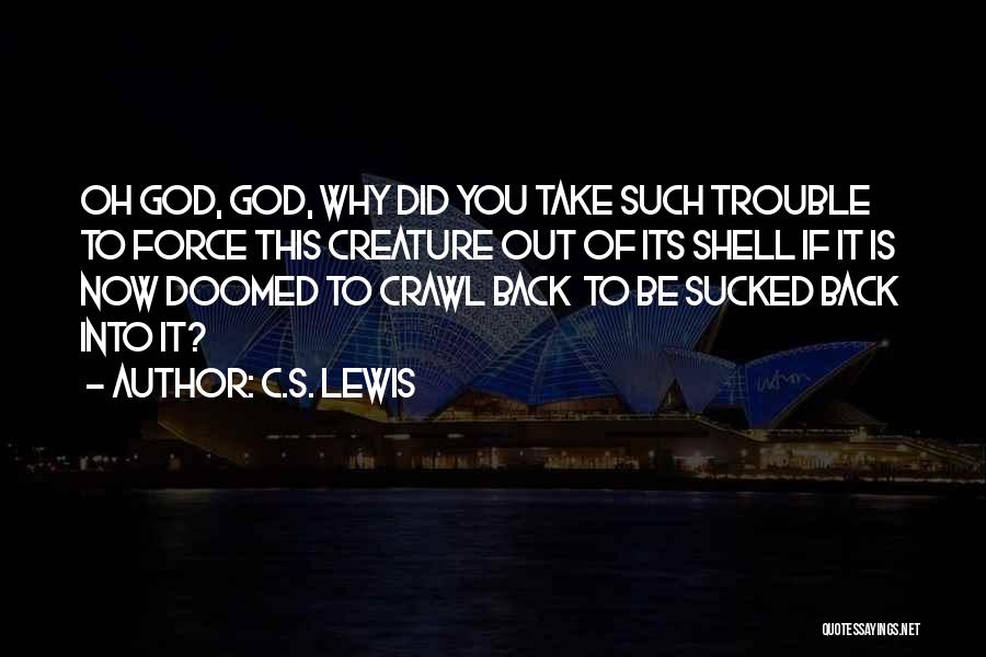 C.S. Lewis Quotes: Oh God, God, Why Did You Take Such Trouble To Force This Creature Out Of Its Shell If It Is