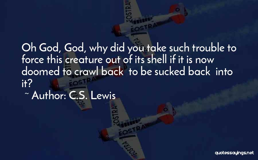 C.S. Lewis Quotes: Oh God, God, Why Did You Take Such Trouble To Force This Creature Out Of Its Shell If It Is