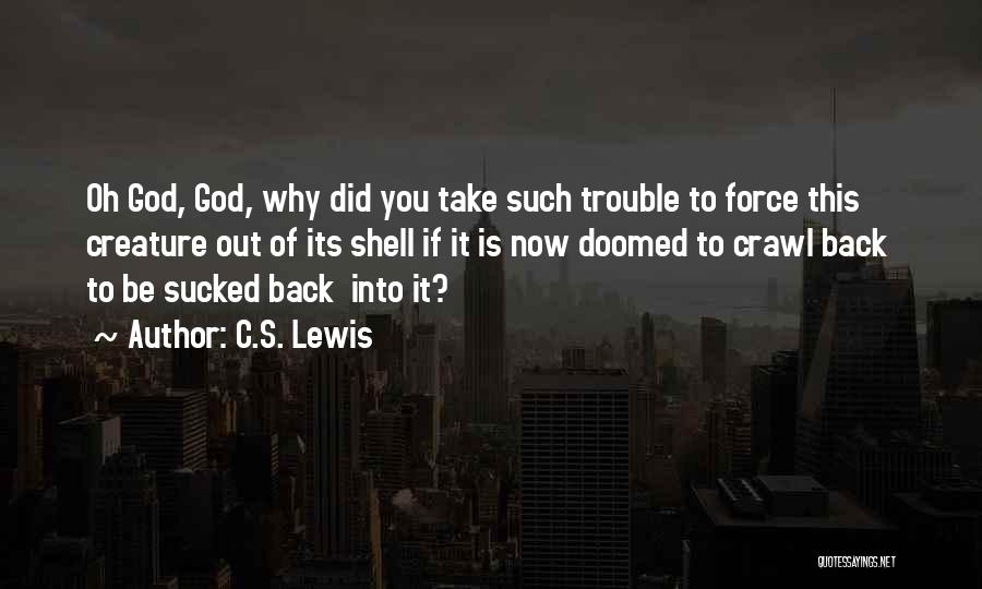 C.S. Lewis Quotes: Oh God, God, Why Did You Take Such Trouble To Force This Creature Out Of Its Shell If It Is