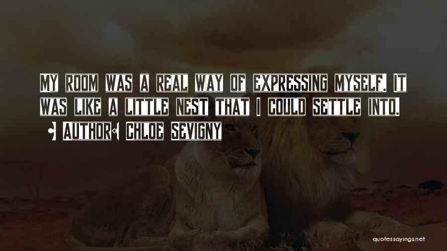 Chloe Sevigny Quotes: My Room Was A Real Way Of Expressing Myself. It Was Like A Little Nest That I Could Settle Into.