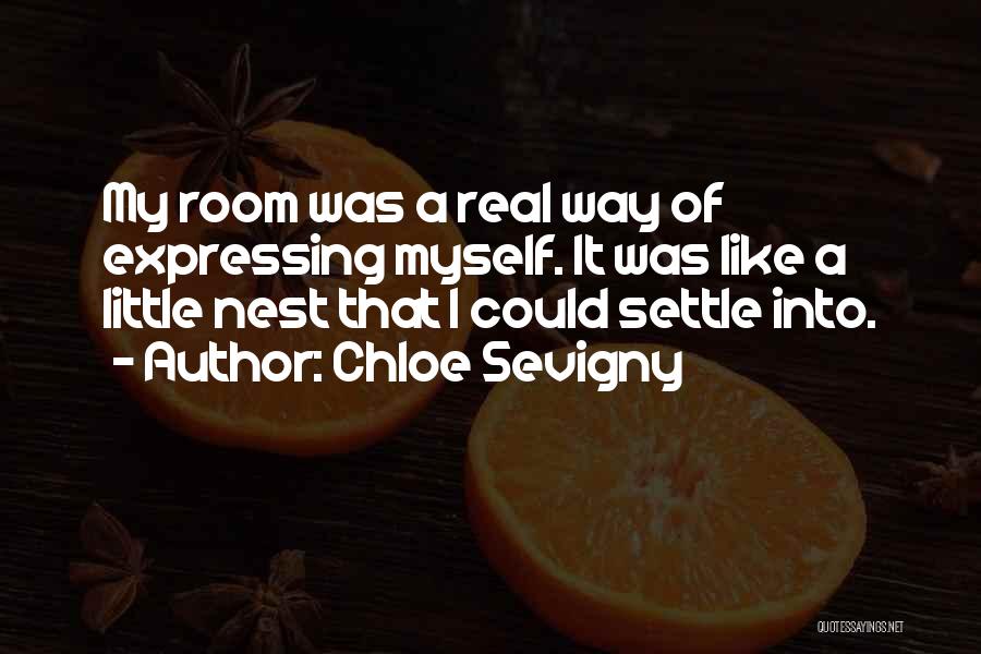 Chloe Sevigny Quotes: My Room Was A Real Way Of Expressing Myself. It Was Like A Little Nest That I Could Settle Into.