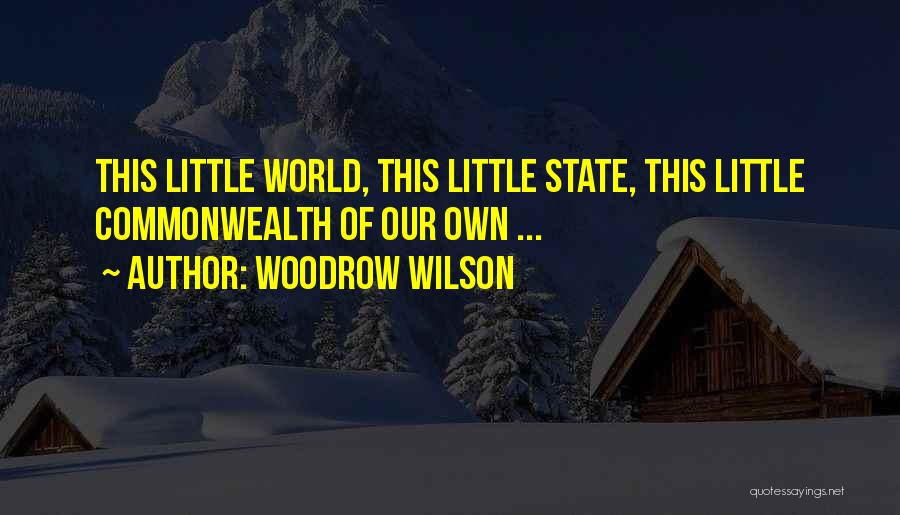 Woodrow Wilson Quotes: This Little World, This Little State, This Little Commonwealth Of Our Own ...
