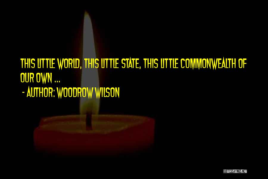 Woodrow Wilson Quotes: This Little World, This Little State, This Little Commonwealth Of Our Own ...