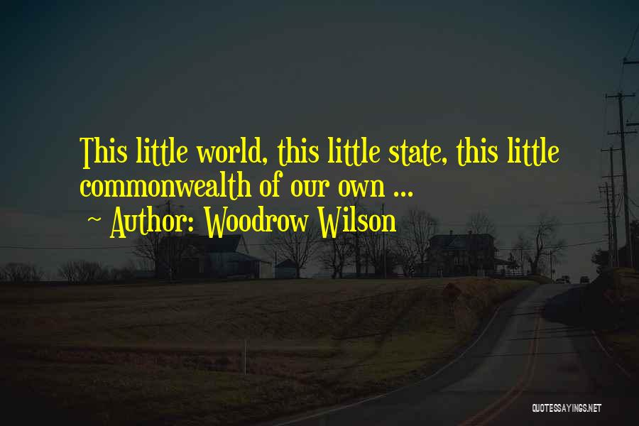 Woodrow Wilson Quotes: This Little World, This Little State, This Little Commonwealth Of Our Own ...