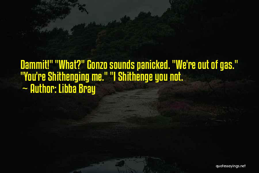 Libba Bray Quotes: Dammit! What? Gonzo Sounds Panicked. We're Out Of Gas. You're Shithenging Me. I Shithenge You Not.