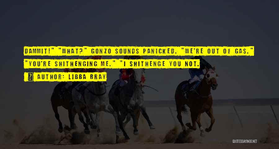 Libba Bray Quotes: Dammit! What? Gonzo Sounds Panicked. We're Out Of Gas. You're Shithenging Me. I Shithenge You Not.