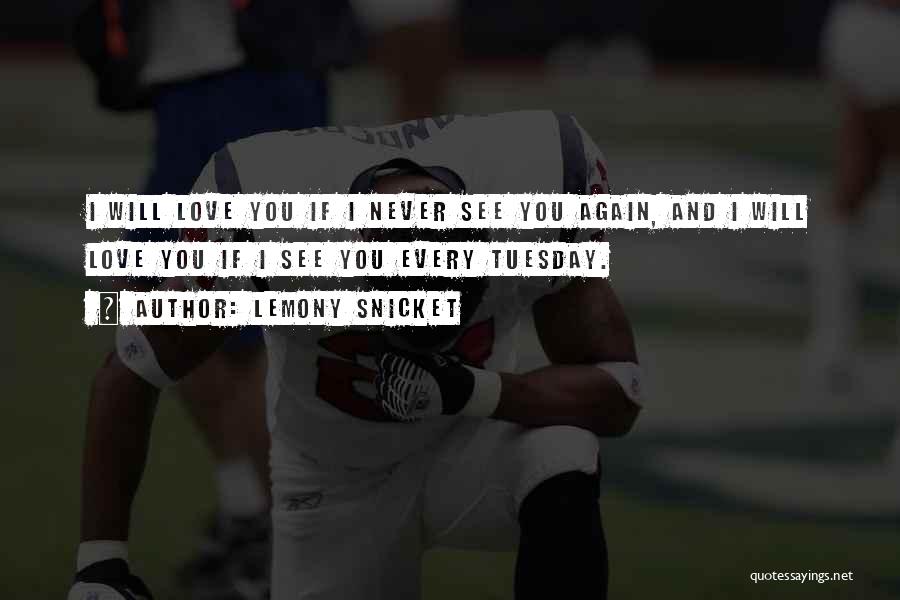 Lemony Snicket Quotes: I Will Love You If I Never See You Again, And I Will Love You If I See You Every