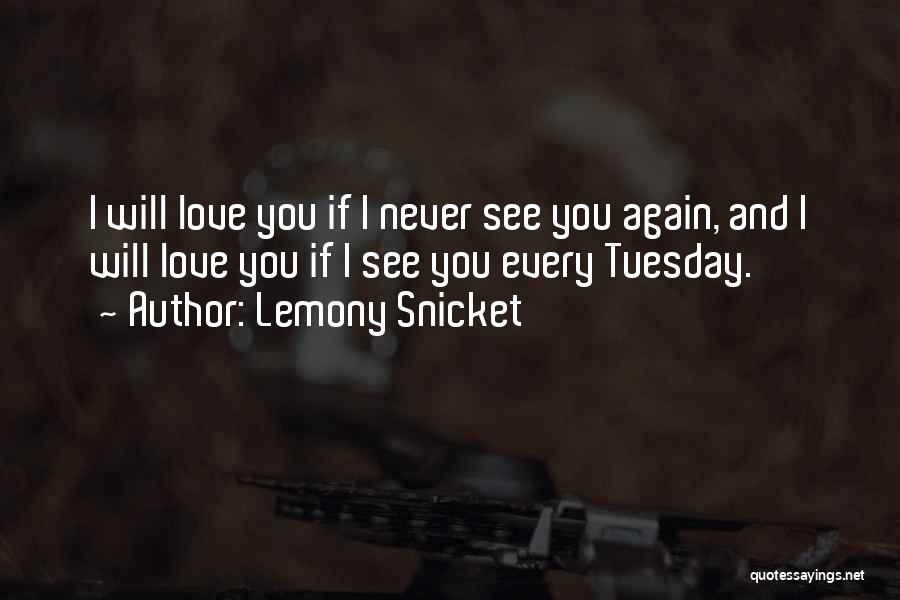 Lemony Snicket Quotes: I Will Love You If I Never See You Again, And I Will Love You If I See You Every