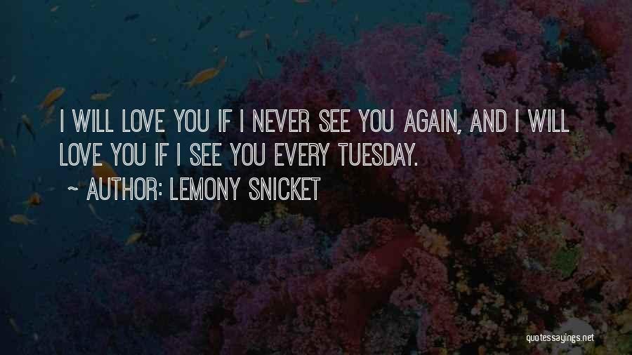 Lemony Snicket Quotes: I Will Love You If I Never See You Again, And I Will Love You If I See You Every
